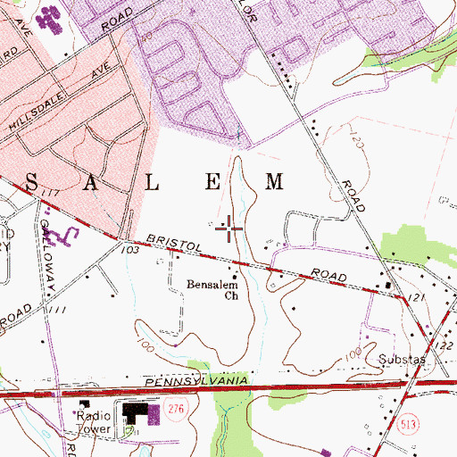 Topographic Map of Goventry Hamlet, PA