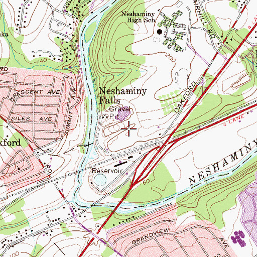 Topographic Map of Neshaminy Highlands, PA