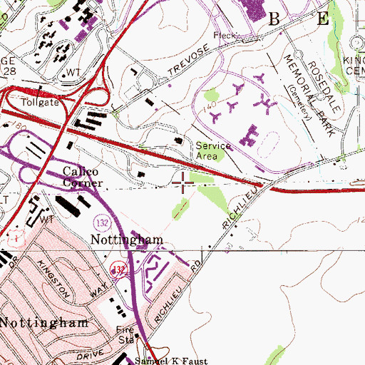 Topographic Map of Hamilton Court, PA