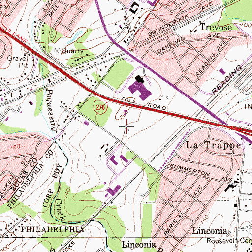 Topographic Map of Metropolitan Industrial Park, PA