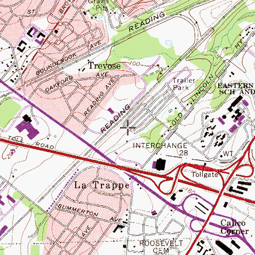 Topographic Map of Penn Valley Mobile Home Park, PA