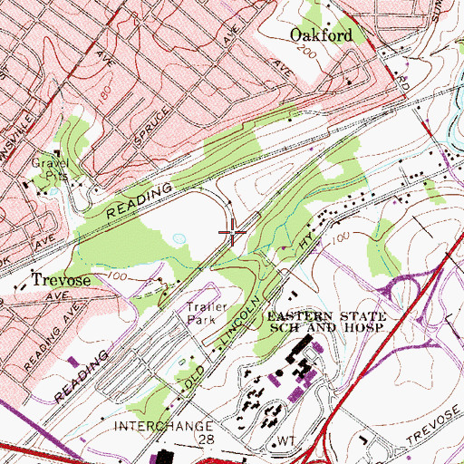 Topographic Map of Neshaminy Industrial Park, PA