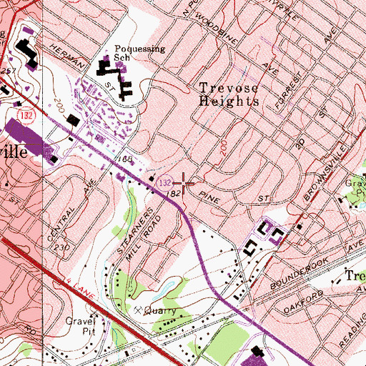 Topographic Map of Beth Chaim Synogog, PA