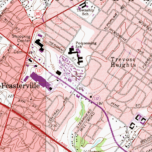 Topographic Map of Hampton Hills, PA