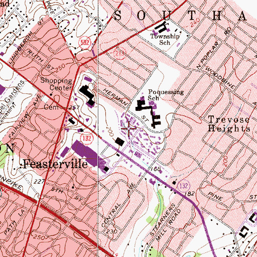 Topographic Map of Top of the Hill, PA