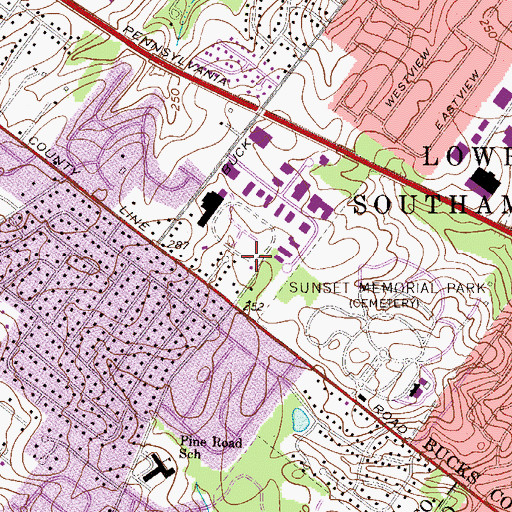 Topographic Map of Pike Industrial Park, PA