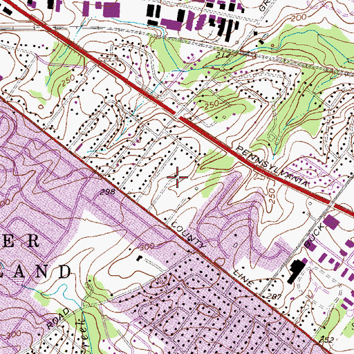 Topographic Map of Valley View, PA