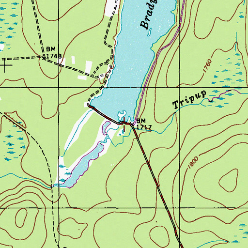 Topographic Map of Brady Dam, PA