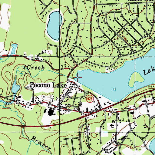 Topographic Map of Lake Naomi Dam, PA