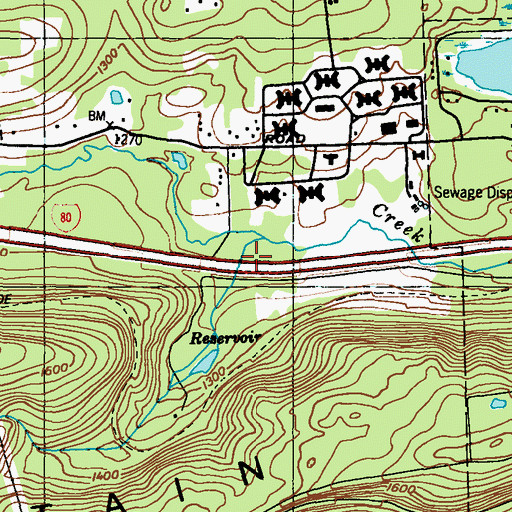 Topographic Map of Santer Springs Dam, PA