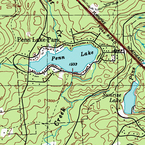 Topographic Map of Lake Penn Dam, PA