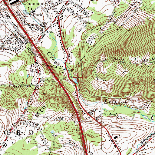 Topographic Map of Mill Dam, PA