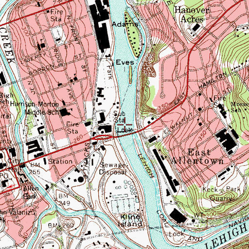 Topographic Map of Number Seven Dam, PA