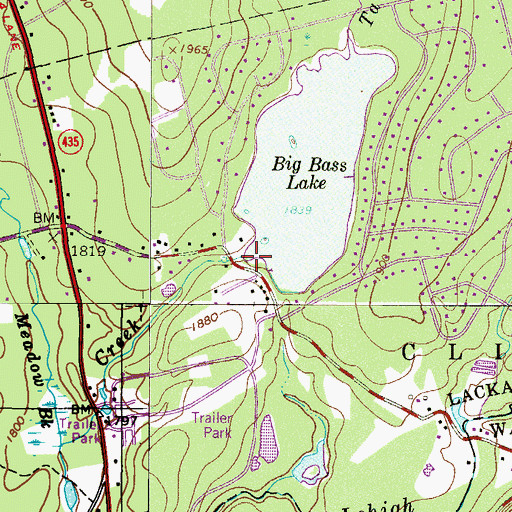 Topographic Map of Tamarack Dam, PA