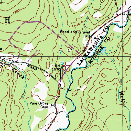 Topographic Map of Bailer Dam, PA