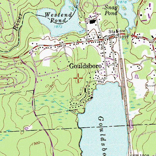 Topographic Map of Gouldsoro Dam, PA