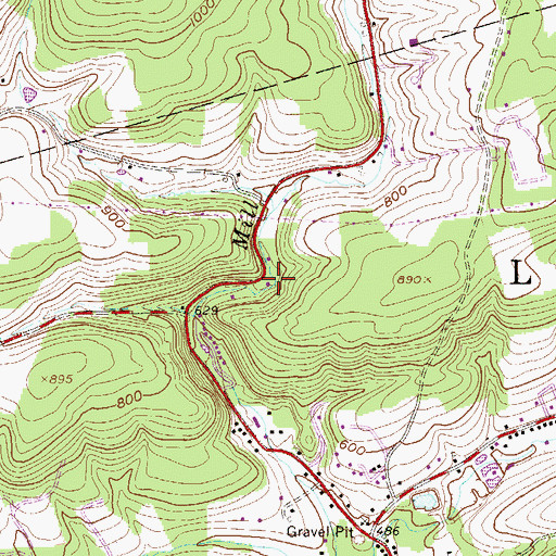 Topographic Map of Constantini Dam, PA