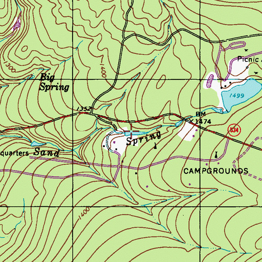 Topographic Map of Stametz Dam, PA