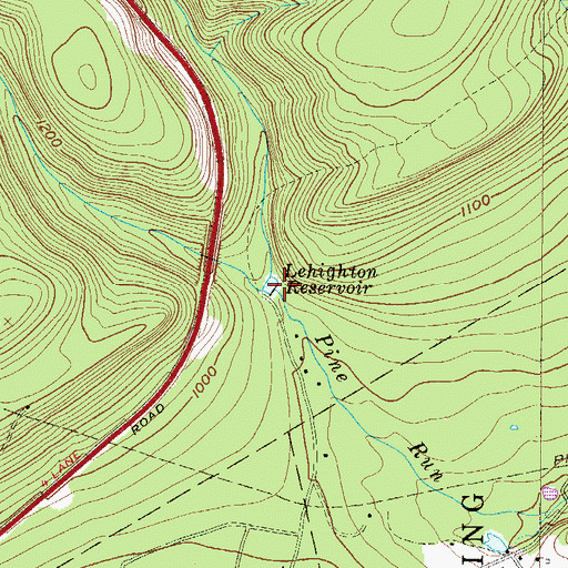 Topographic Map of Number Three Dam, PA