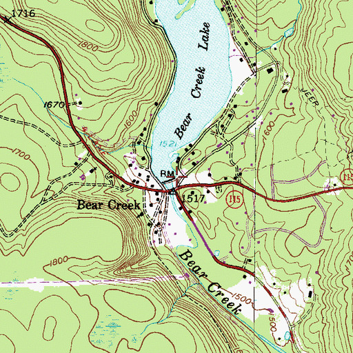 Topographic Map of Bear Creek Dam, PA