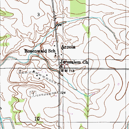 Topographic Map of Jerusalem Church, AL