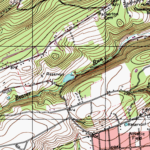 Topographic Map of Number Three Dam, PA