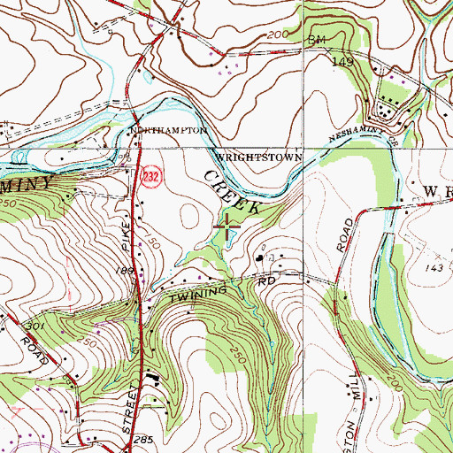 Topographic Map of Twining Dam, PA