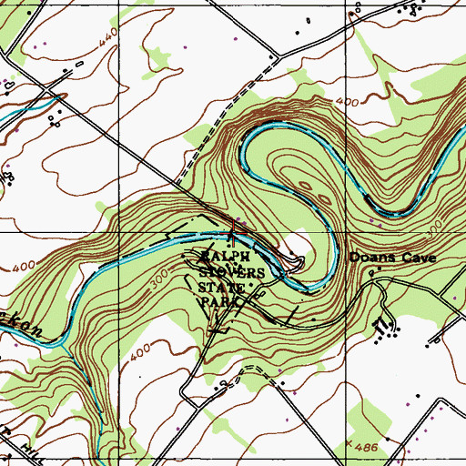 Topographic Map of Ralph Stover Dam, PA