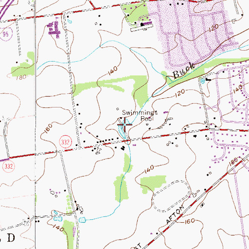 Topographic Map of Rowan Dam, PA