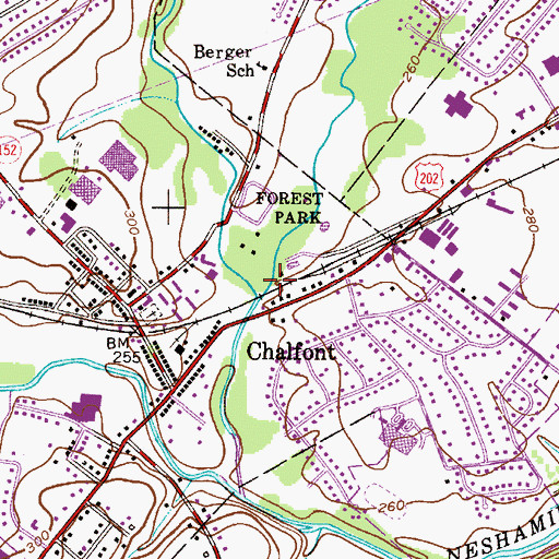 Topographic Map of Forest Park Dam, PA