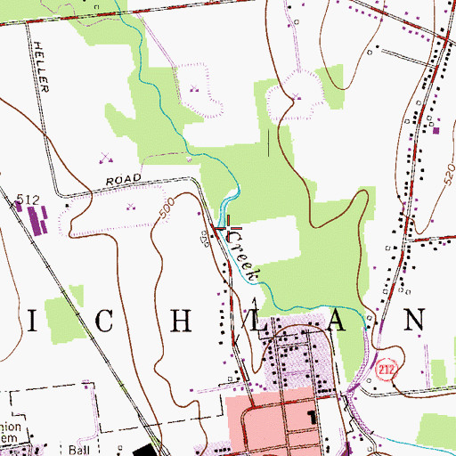 Topographic Map of Tohickon Dam, PA
