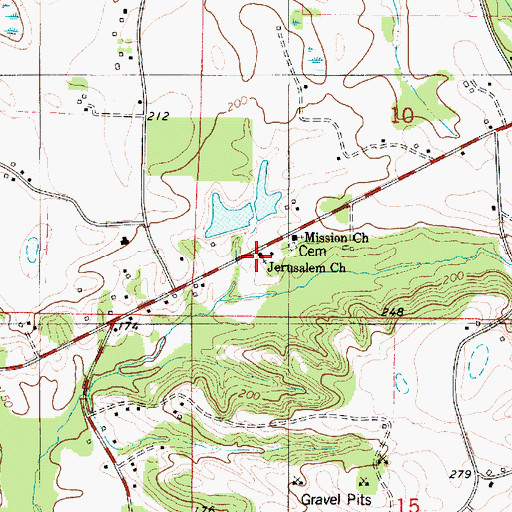 Topographic Map of Jerusalem Church, AL