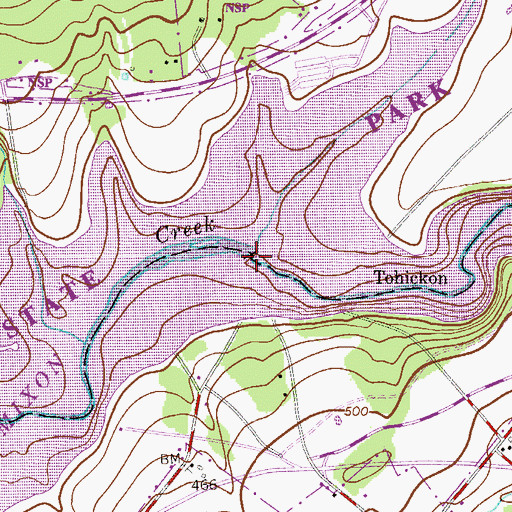 Topographic Map of Tohickon Mill Dam, PA