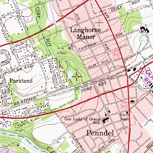 Topographic Map of Lower Dam, PA