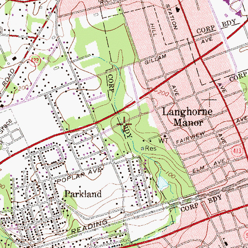 Topographic Map of Upper Dam, PA
