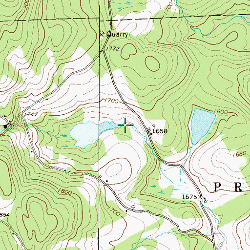 Topographic Map of Preston Park Pond Dam, PA