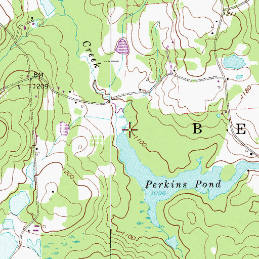 Topographic Map of Perkins Pond Dam, PA