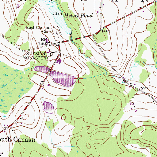 Topographic Map of Saint Tikhons Dam, PA