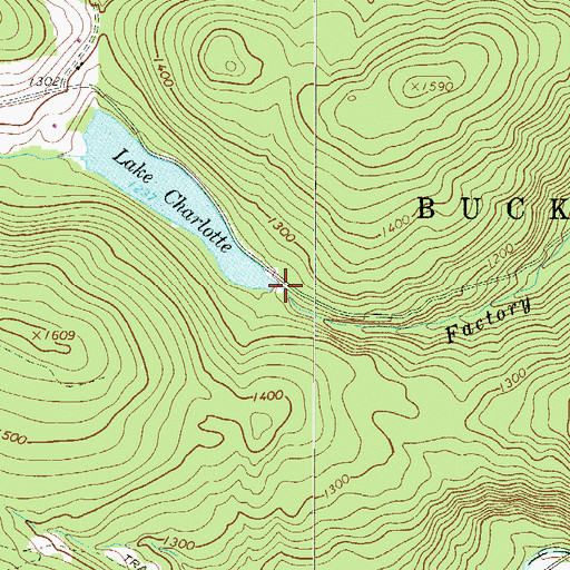 Topographic Map of Lake Charlotte Dam, PA