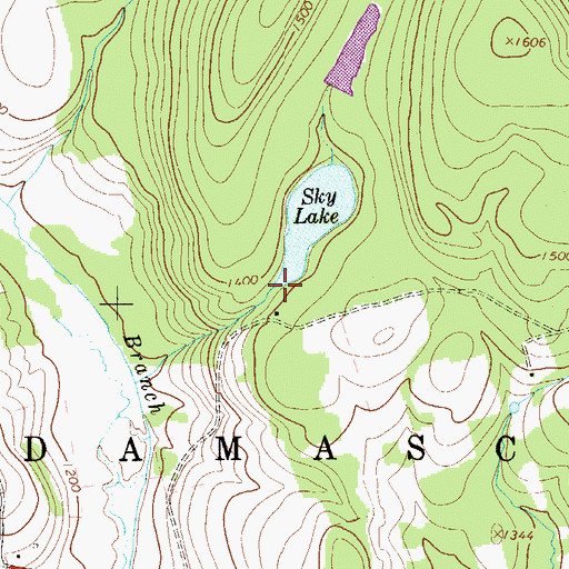 Topographic Map of Barnes Dam, PA