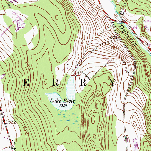 Topographic Map of Lake Elsie Dam, PA