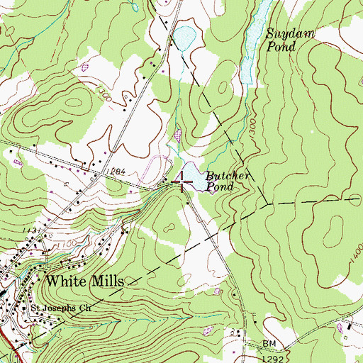 Topographic Map of Trout Lake Dam, PA