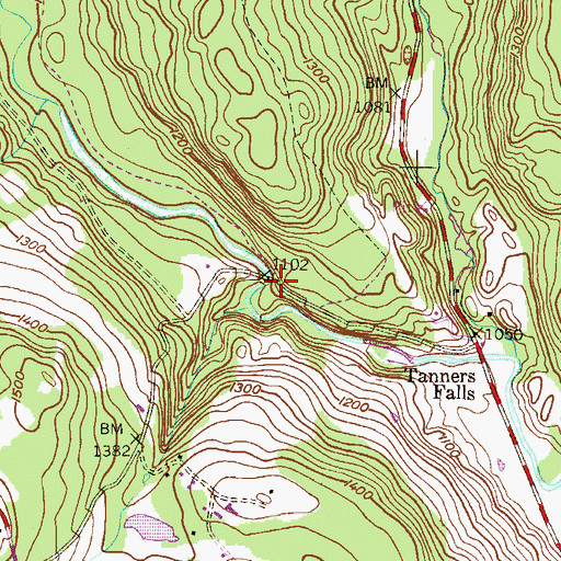 Topographic Map of Tanners Fall Mill Dam, PA
