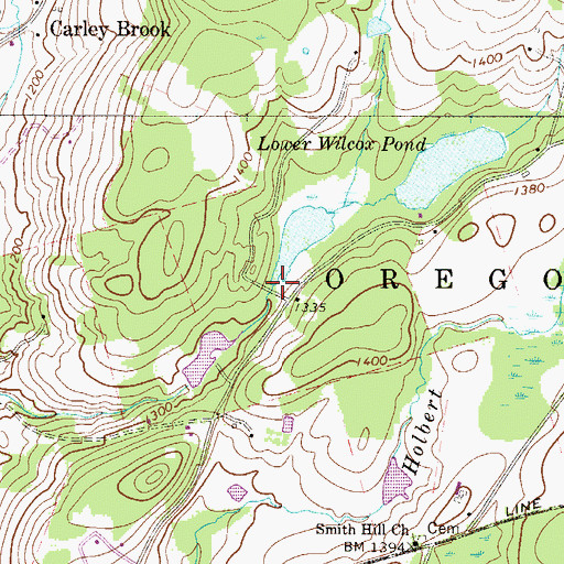 Topographic Map of Lower Wilcox Pond Dam, PA