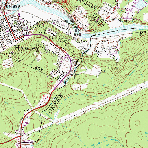 Topographic Map of Lambert Dam, PA