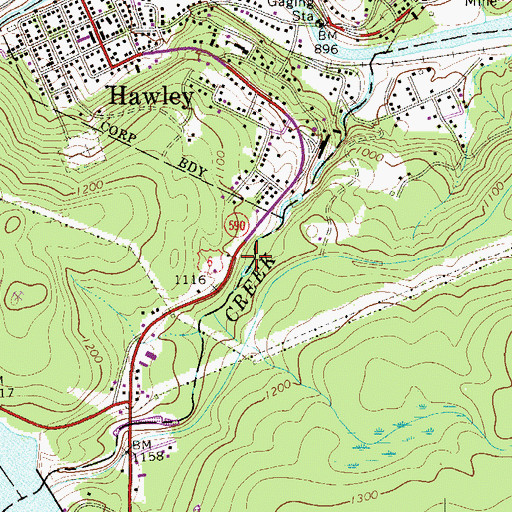 Topographic Map of Lake Wallenpaupack Dam, PA