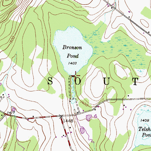 Topographic Map of Brunsons Pond Dam, PA
