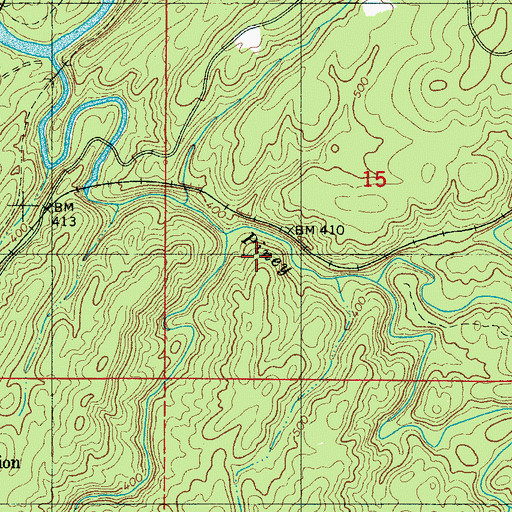 Topographic Map of Jesse Creek, AL