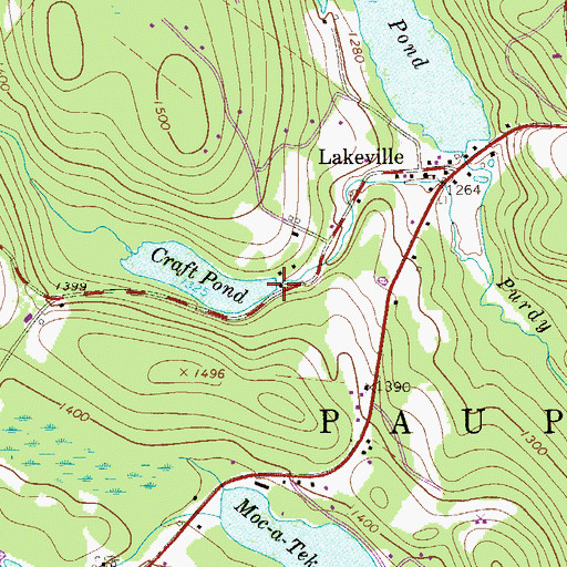Topographic Map of Croft Dam, PA