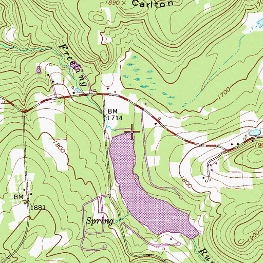 Topographic Map of Freeling Run Dam, PA